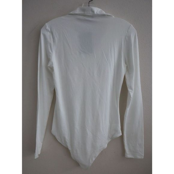 Fashion Nova 72791 Women's Sz L Off White Nia Long Sleeve Bodysuit - Picture 2 of 8